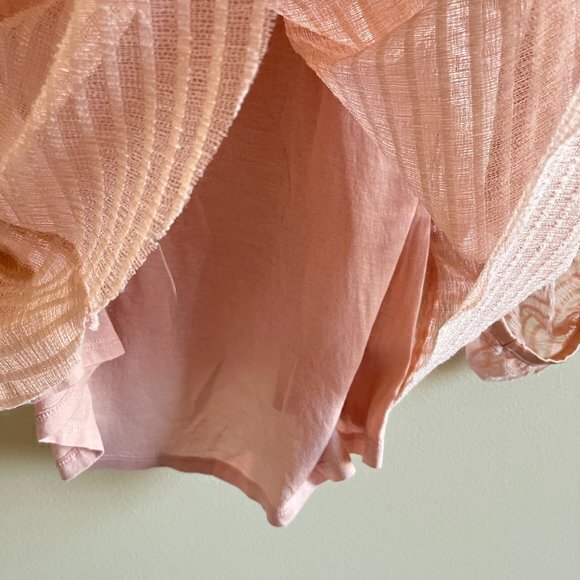 Anthropologie Meadow Rue Allyson Peach Textured Square Neck Blouse Size XS - Picture 5 of 8